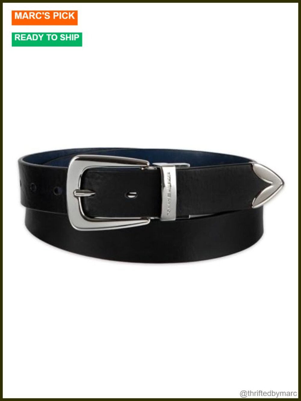 Casual Leather 2-in-1 Reversible Fashion Belt with Polished Metal Buckle